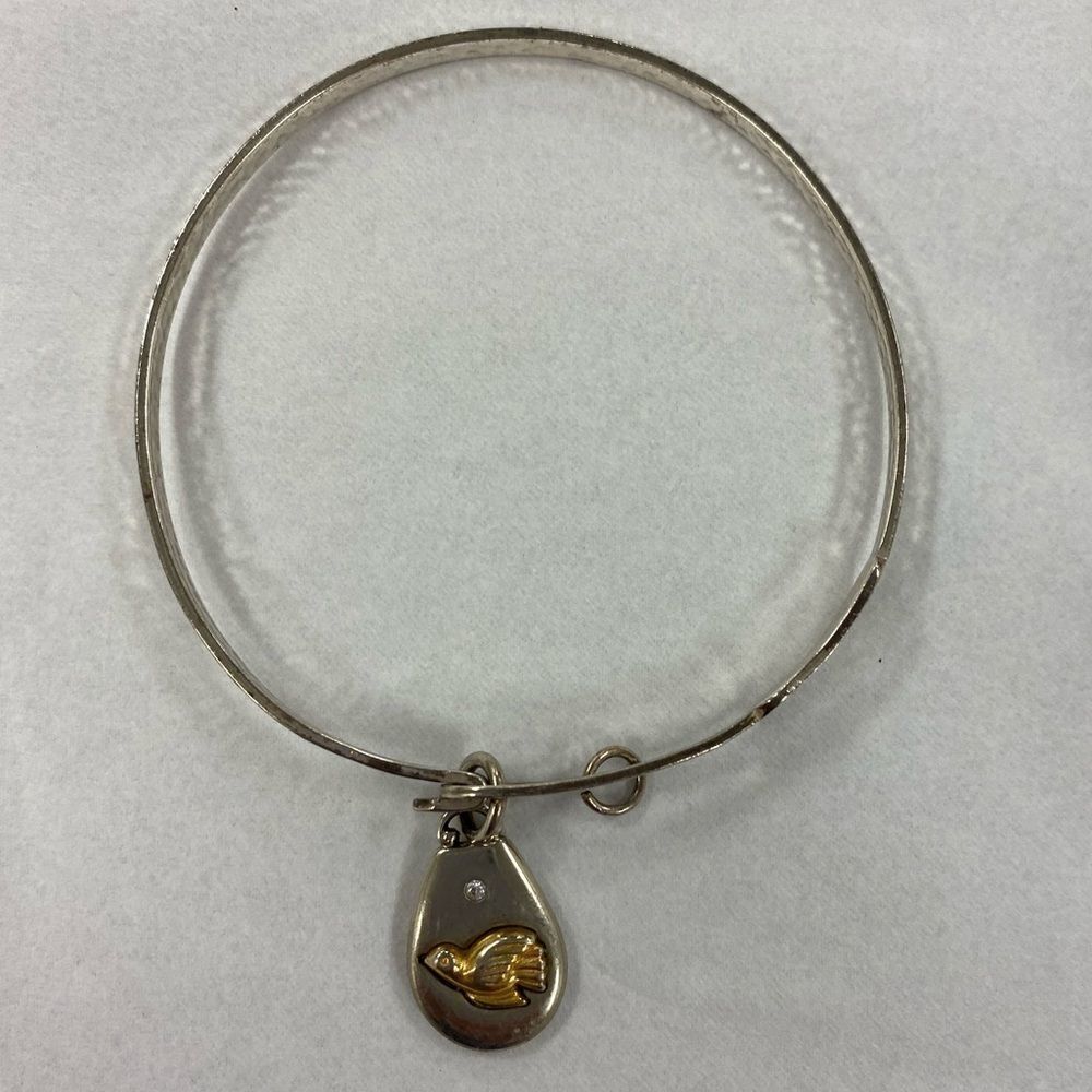 Brighton Art & Soul "Peace on Earth" Charm Silver Plated Bangle‎ Bracelet
